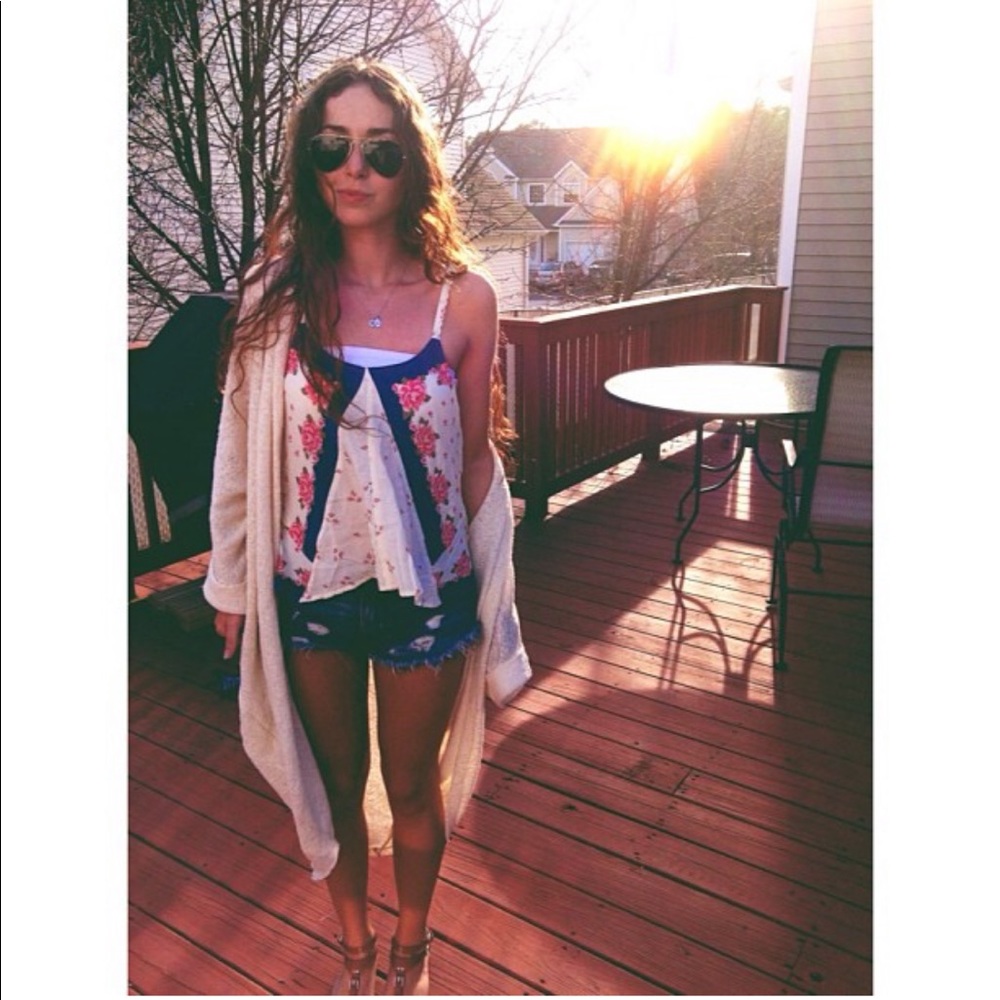 Free People XS Floral Tank